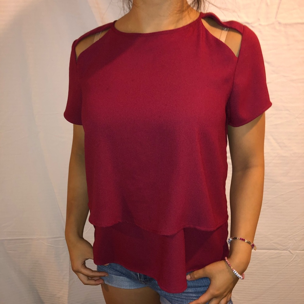 Chiffon style cutout top